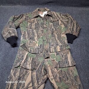 Trebark Insulated Reversible Snow Fall Woodland Camo Hunting Coveralls 34x30